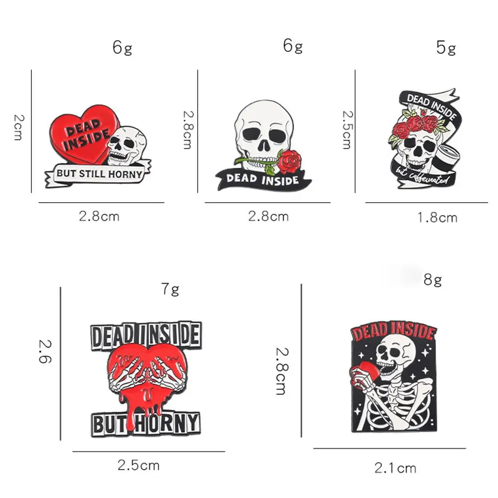 Рюкзак в готическом стиле в форме сердца, женский череп, призрак, брошь в корейском стиле, декор для одежды, женские булавки для шарфа, эмалированные булавки на Хэллоуин