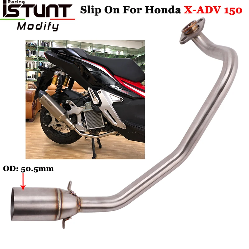 Motorcycle Exhaust Escape Systems Slip On 51mm Muffler For Honda X-ADV150 X-ADV 150 X ADV150 Scooter Header Tube Front Link Pipe