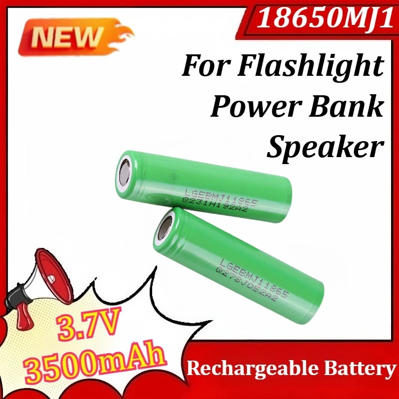

18650MJ1 3.7V 3500mAh Rechargeable Lithium Battery INR18650 MJ1 Battery for Flashlight Power Bank Speaker