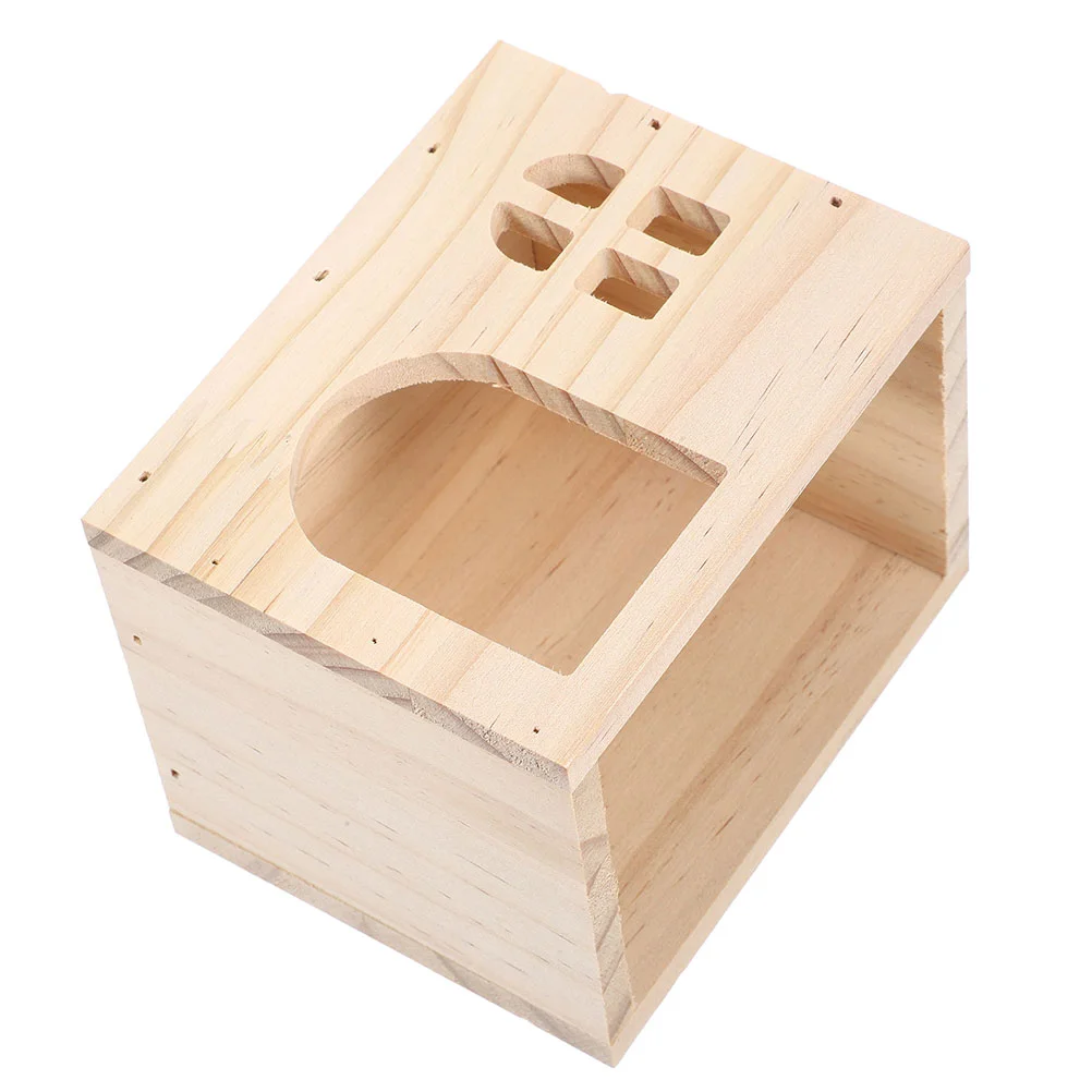 Hamster Hideout House Wood Wooden for Small Animal Home Rat Pet Rabbit Guinea Pig Hides Toys