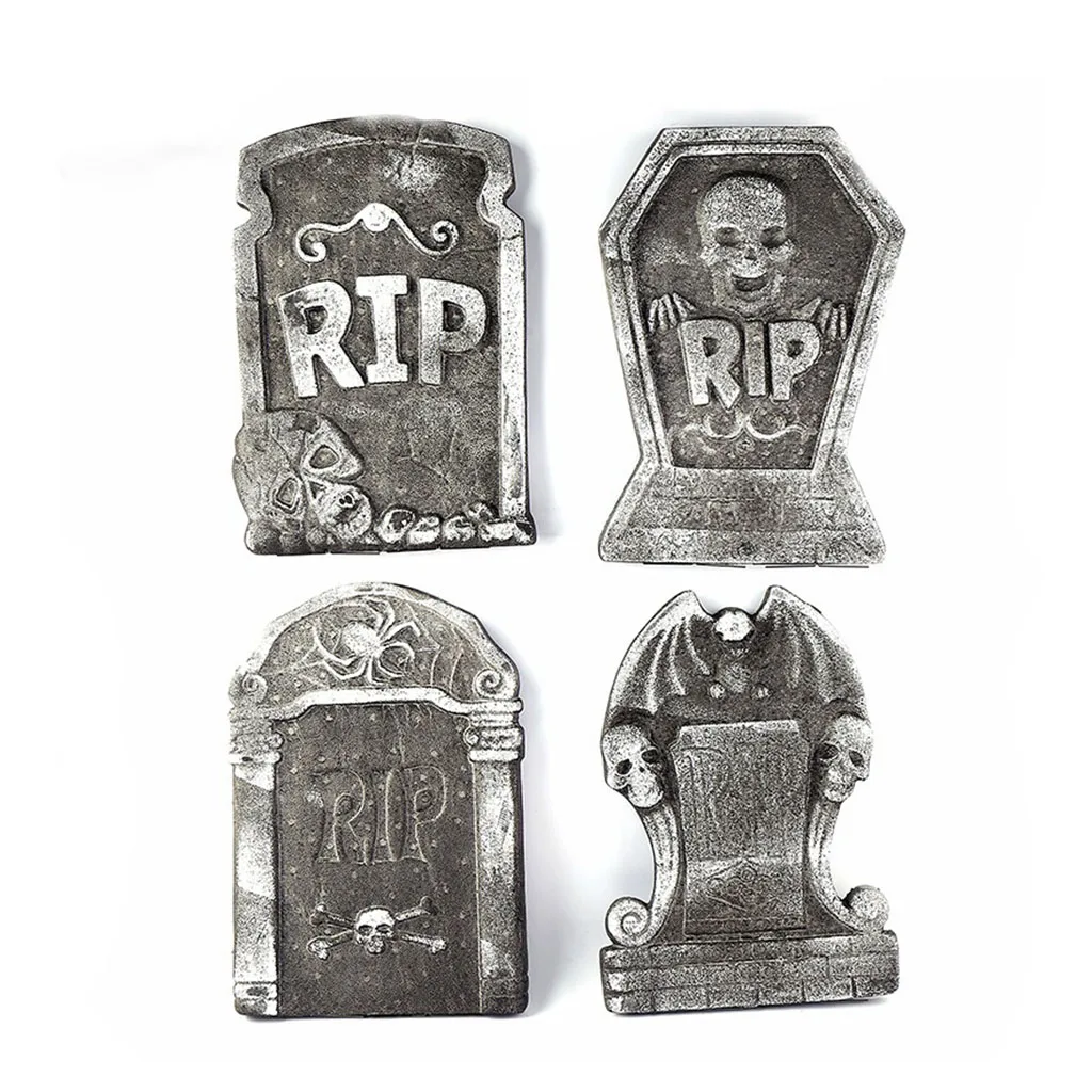 Halloween Decoration Foam Tombstone Ghost House Bar Ornaments Skull Rip Tombstone Terror Atmosphere Layout Happy Halloween Party