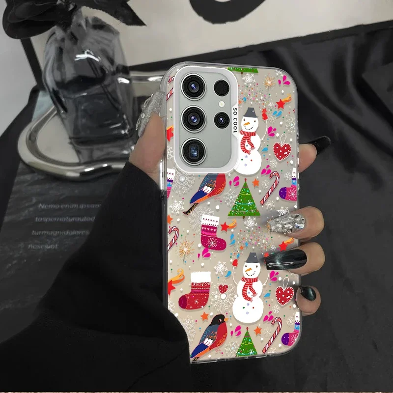 Schneemann Schneeflocke Frosted Hülle für Samsung Galaxy A36 A35 A34 A32 A30 A26 A25 A24 A23 A22 5G 4G A20 A16 A15 A14 Acryl Cover