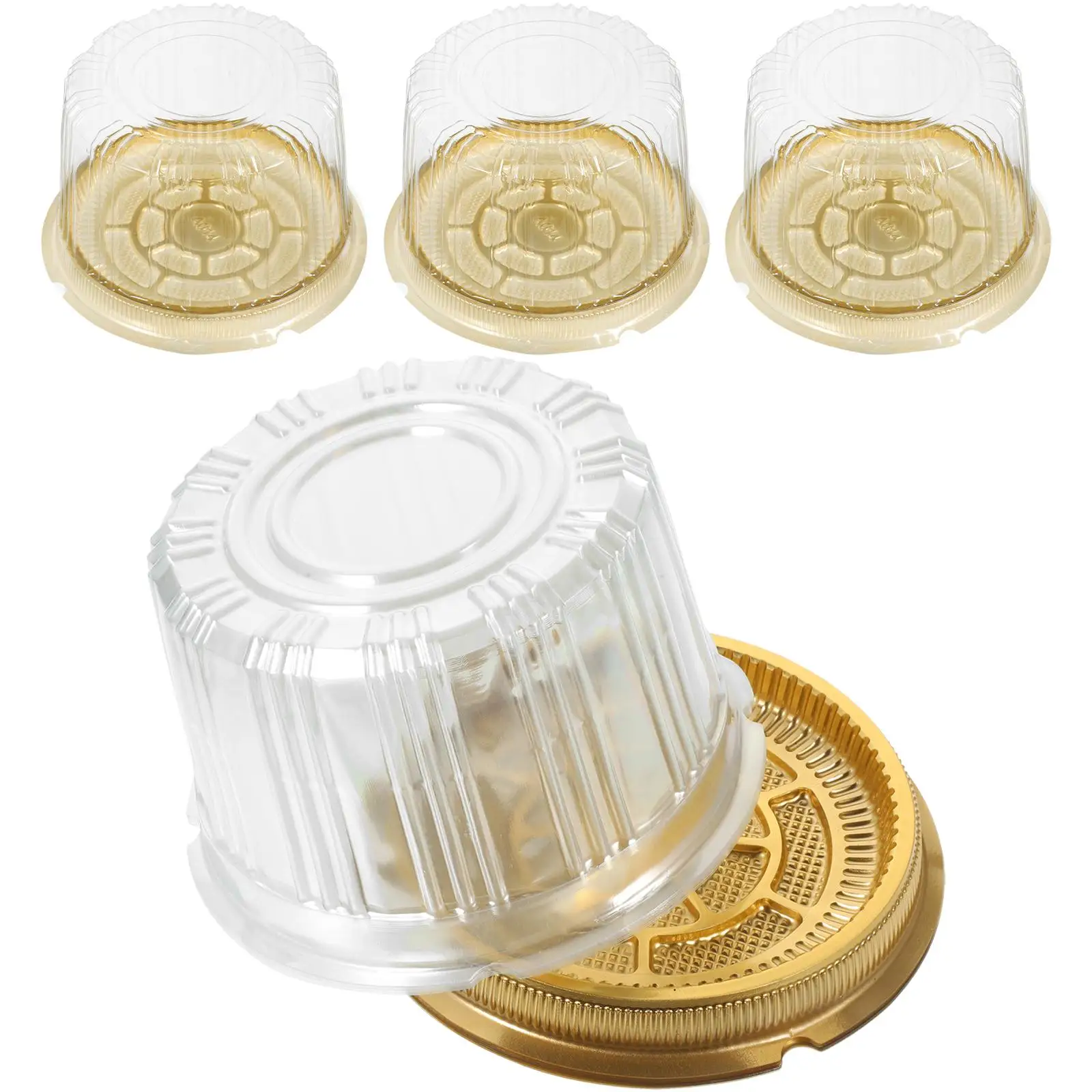 

10 Pcs Cake Cheese Storage Box Clear PET Baking Containers Lids Dessert Holder 4 Inch Color Packaging Supplies