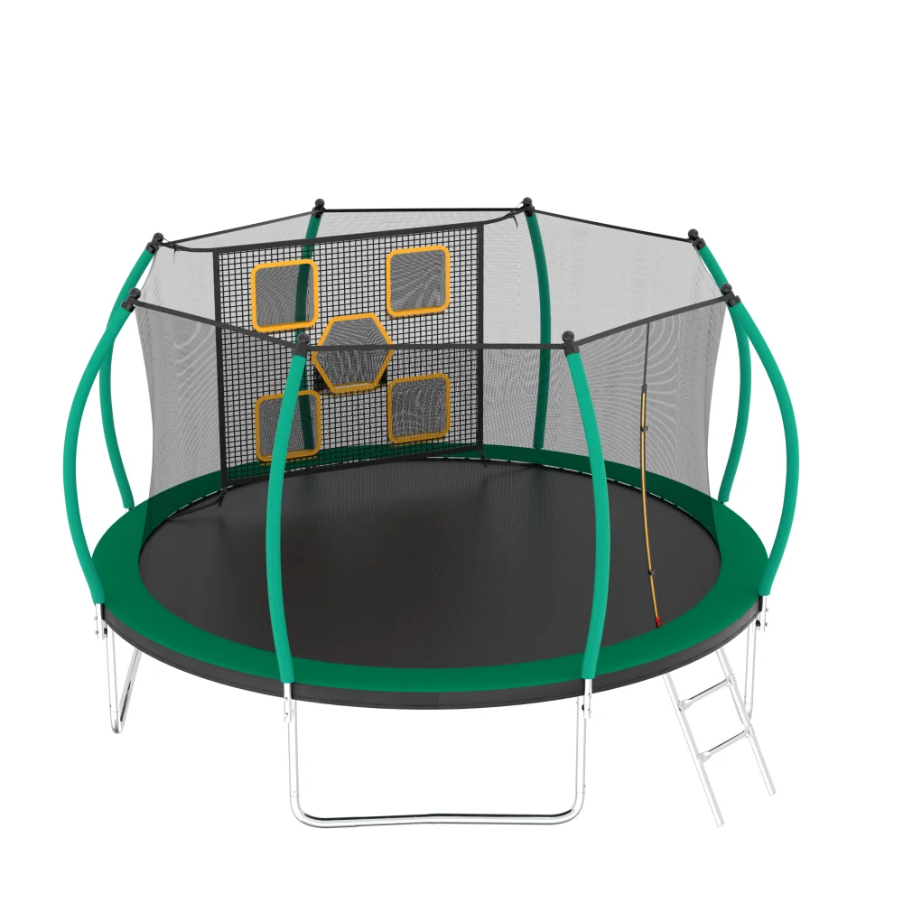 Trampolín de 12 pies con recinto, trampolines recreativos con escalera, trampolín exterior para niños, trampolín para niños