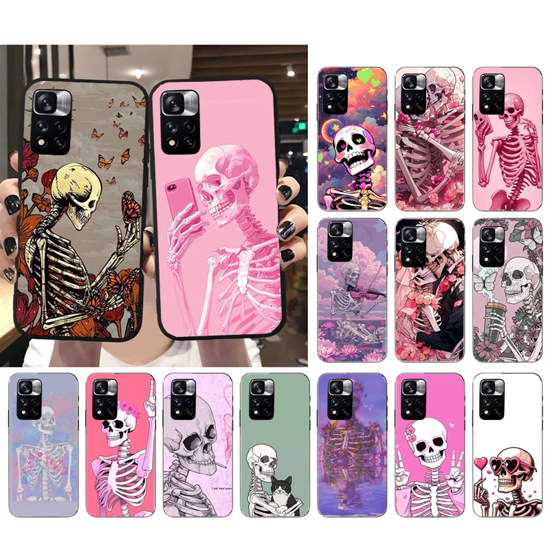 

Skeleton Phone Case For Xiaomi Redmi note 13 12 Pro 11S 11 10 Pro 10S 12S Redmi 13 14C 10 13C