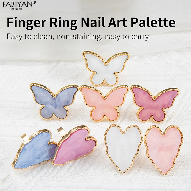 Resin Finger Ring Nail Color Palette For Mixing Nail Gel Color Makeup Display Stand Nail Polish Palette Women Makeup Tools