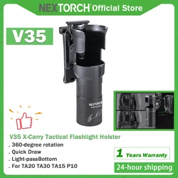 NEXTORCH V35 X-Carry fondina tattica per torcia, fondina per bastone, fondina per bastone, rotazione di 360 gradi, per TA20 TA30 P10