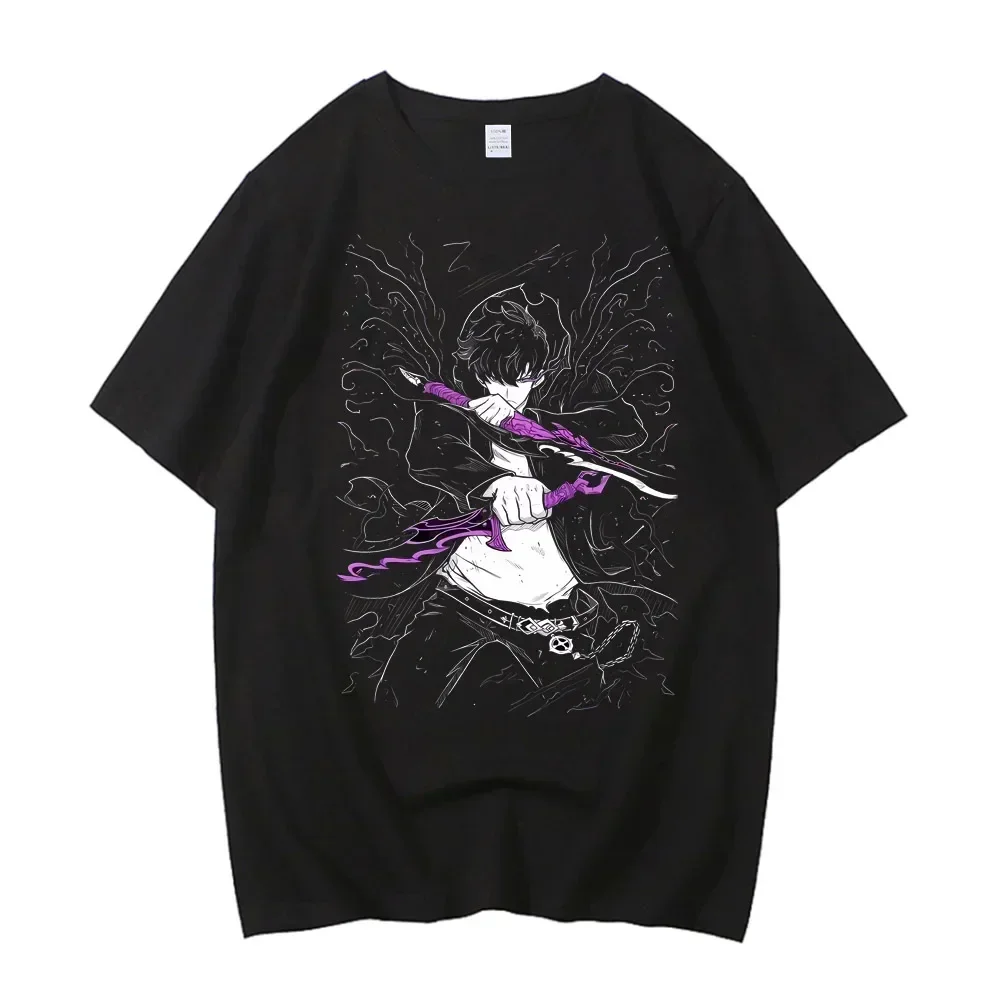 

Майка для спортзала, индивидуальная для мужчин и женщин, camisetas con grásain Anime Sung Jinwoo, camisetas de manga corta