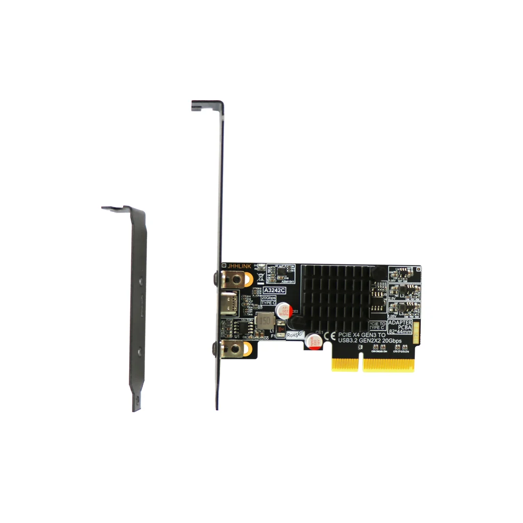 PCIe 3.0 X4 auf USB 3.2 Gen2x2 Typ-C-Erweiterungskarte, 20 Gbit/s-Adapter für externe NVMe-SSDs, kompatibel mit ATX- und SFF-Gehäusen. – Detail 14