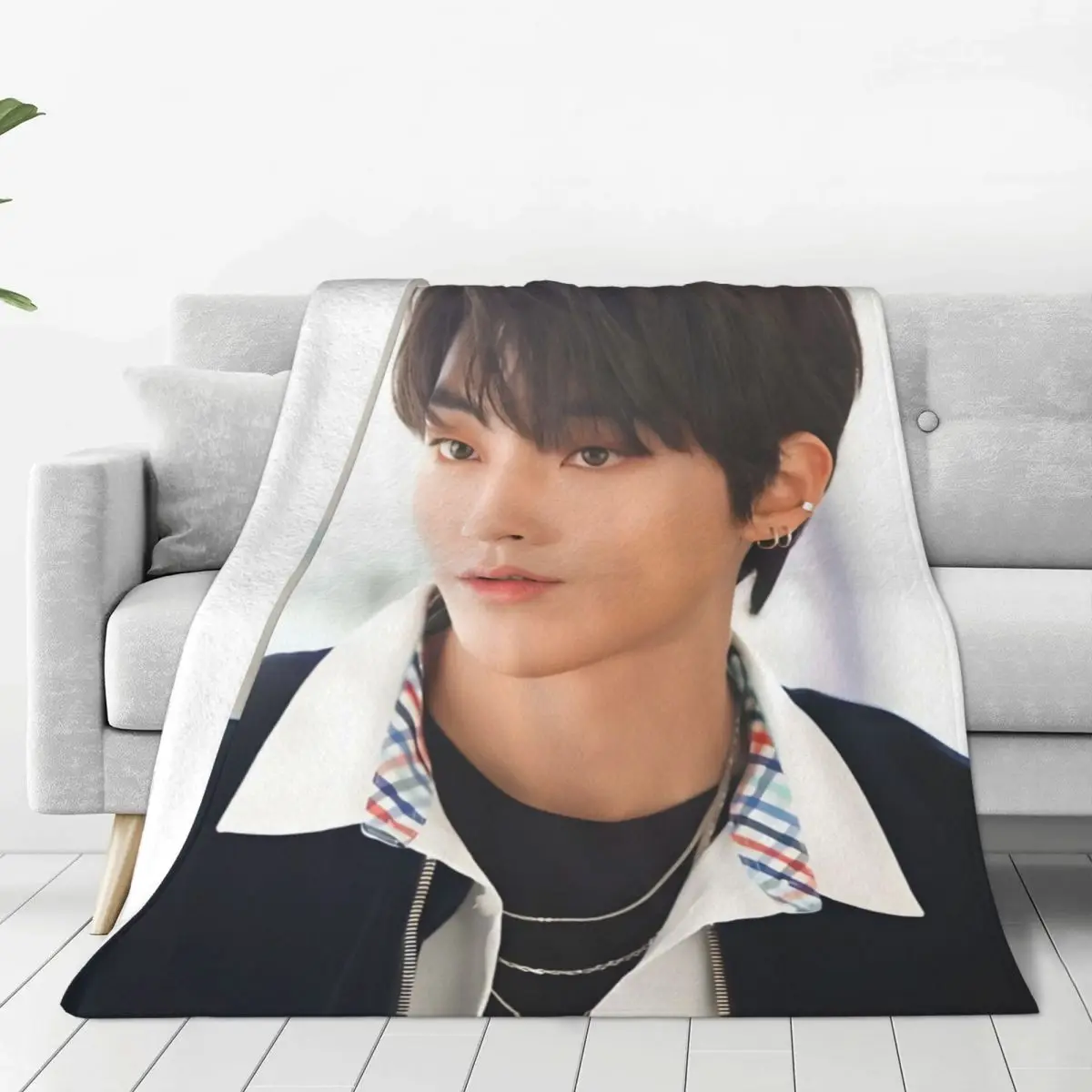 Hwang In Yeop (1) Blanket Sofa Bedroom Bed Home Office Nap Blanket Car Travel Picnic Blankets Gift