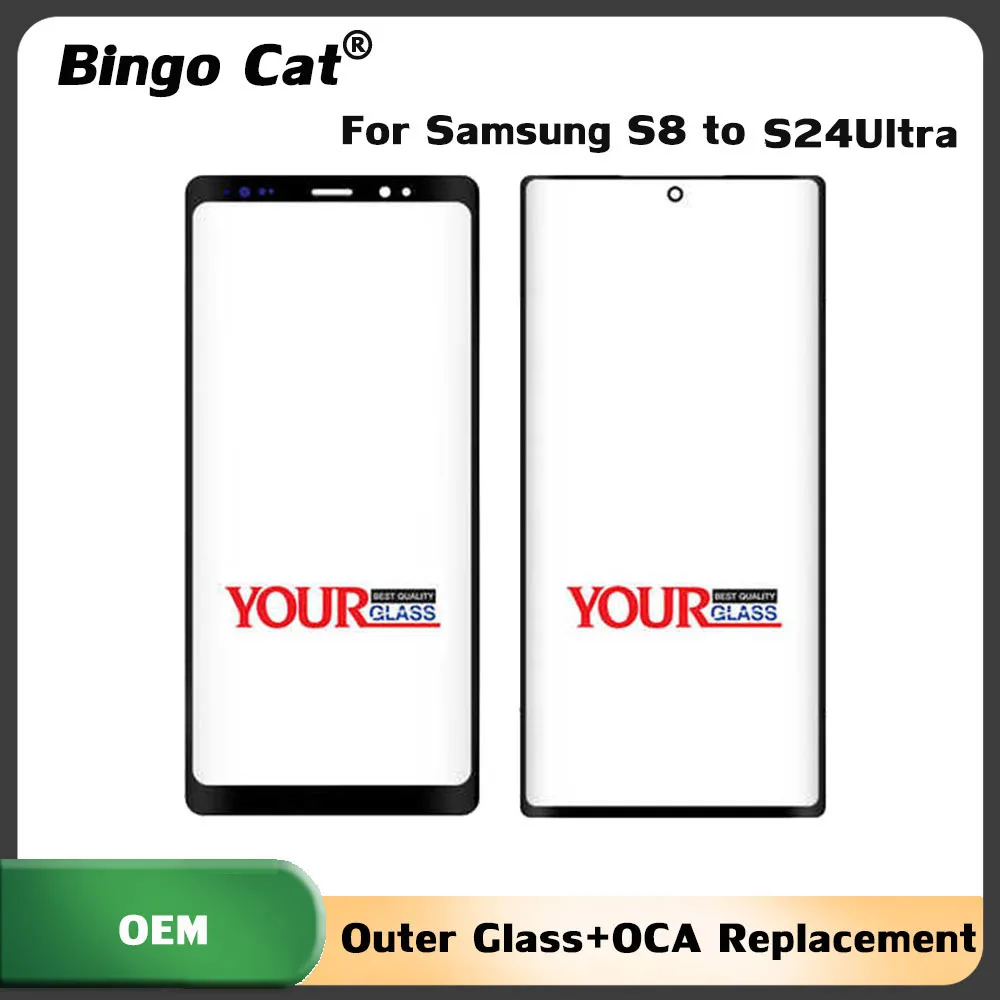 Musttby 5pc Full OEM S23 S24 S928 Ultra Outer Glass+OCA Curved Screen For Samsung Galaxy S10 G975 S20 S22 Ultra Plus Replacement