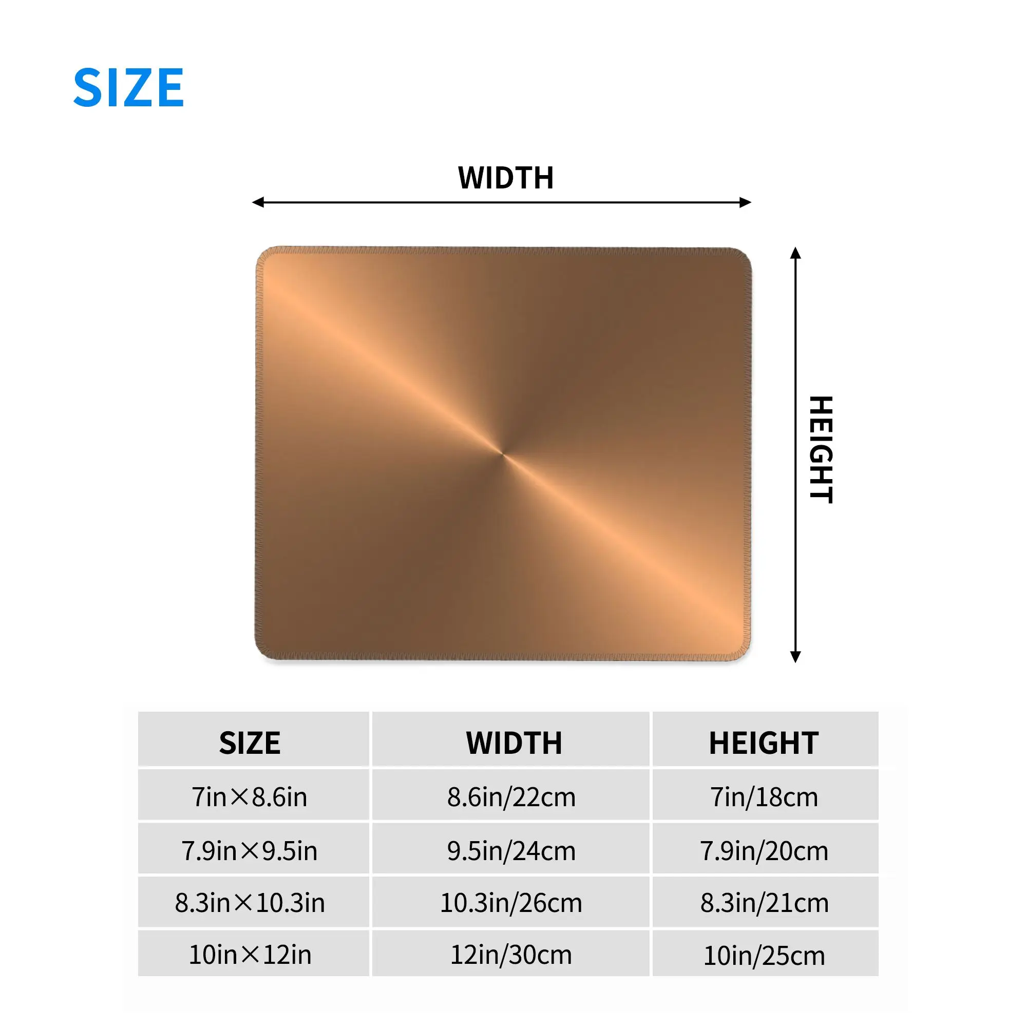 Brushed Copper Mouse Pad Computer Keyboard Mouse Mat Gaming PC Laptop Desk Mat Office Accessories Table Mats