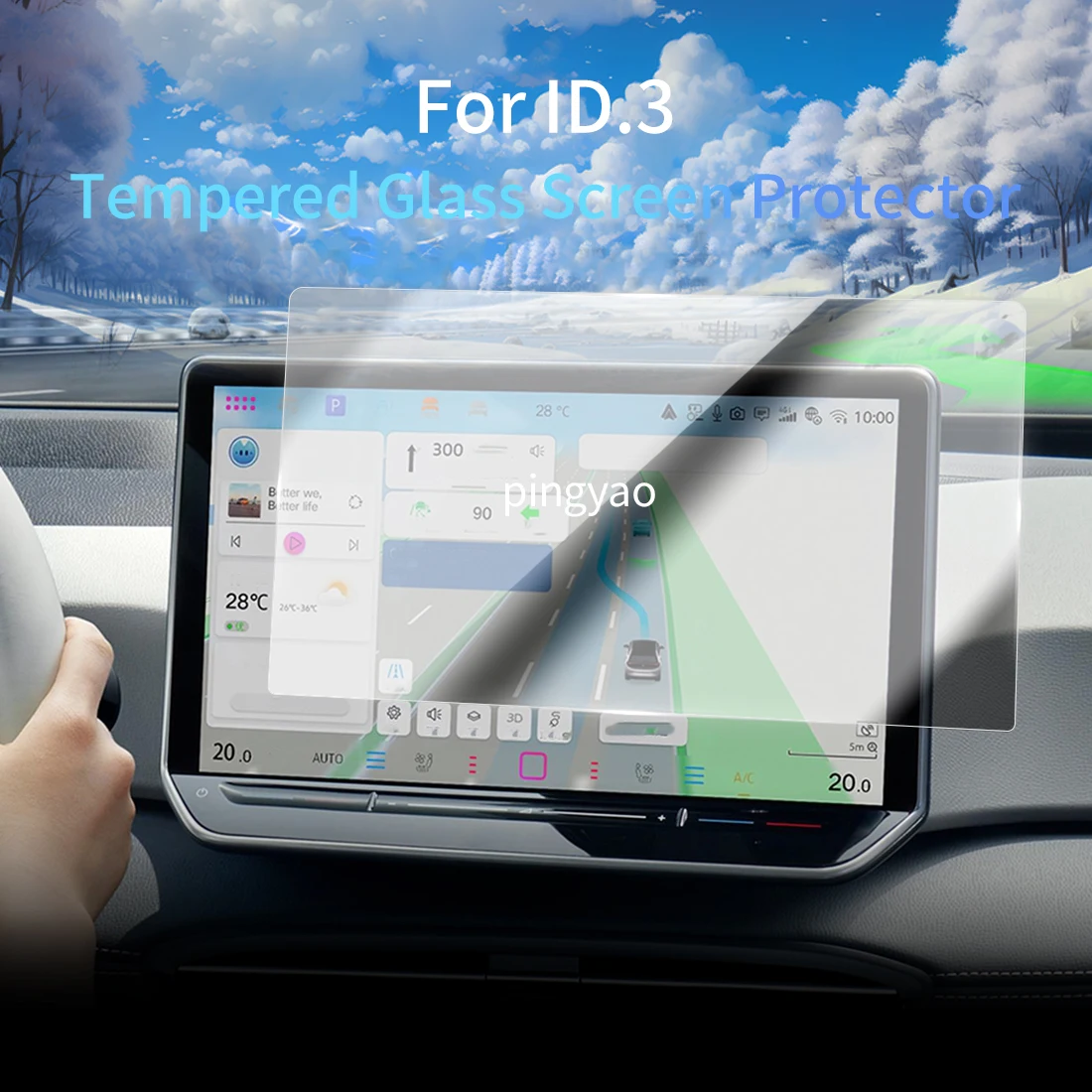 

Car Sticker Screen Protector Navigation Display Tempered Glass Protective Film Car Accessories Vehicle For public ID3 25