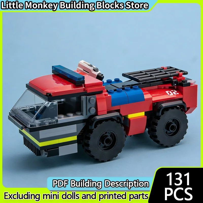 

Urban Rescue Vehicles Model MOC Building Bricks Airport Fire Truck Modular Technology Children Holiday Gifts Assemble Toys Suit