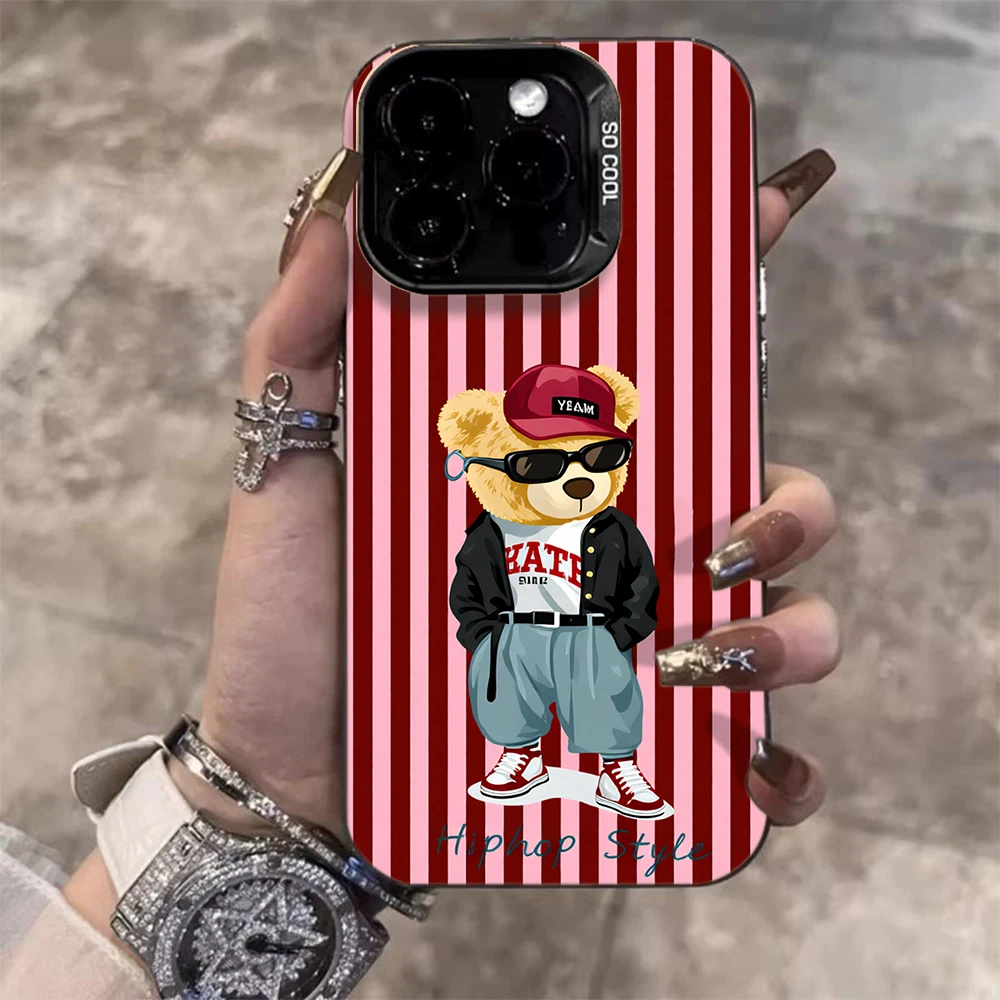 Für iPhone 17 15 16 14 Pro Max Hülle Plus Gestreiftes Cooles Bärenmuster Cover Für iPhone 13 11 12 ProMax XS XR XS 7 8 Plus 16E Hüllen – Detail 4
