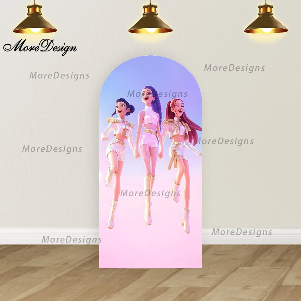 Demon Hunters Movie Arch Backdrop Covers Girls Kpop Group Party Arched Covers Double-sided Zipper Photography Props - Image 3