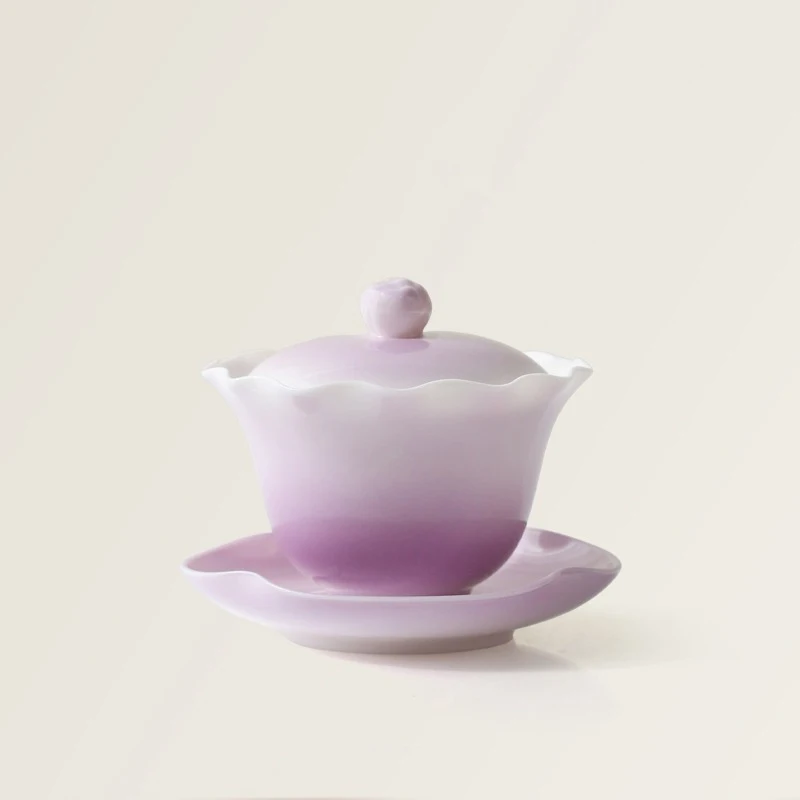 

Celadon Petals Three Talents Bowl Tea Cup Ceramic Single High end Tea Making Kung Fu Bowl Tea Bowl