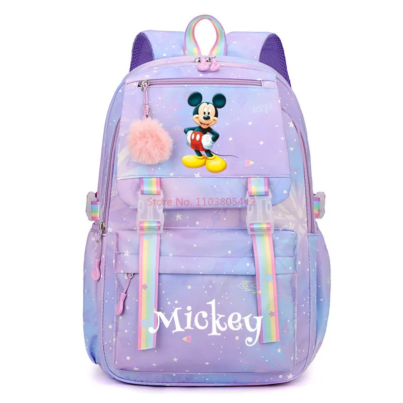 Cartable imprimé dessin animé Micky Mouse, sac à dos pour élèves du primaire et du secondaire, sac à dos de loisirs de grande capacité, nouveau