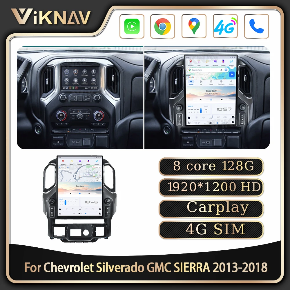 

Автомобильное радио Viknav для Chevrolet Silverado/GMC SIERRA 2013-2018 HD сенсорный экран Android головное устройство беспроводной Carplay