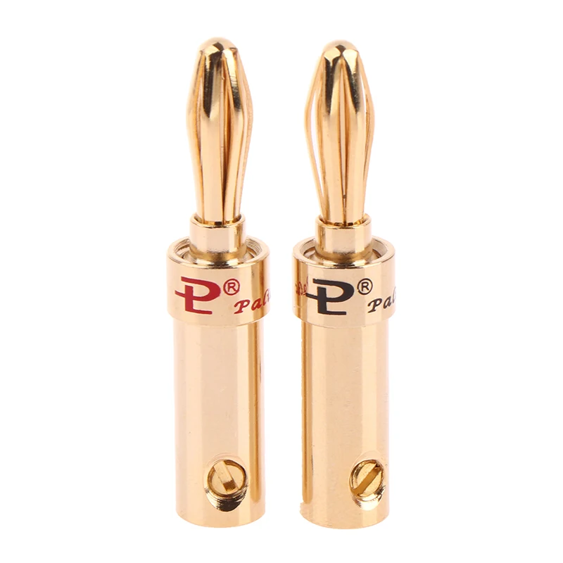 2Pcs Gold-plated Copper Cross Banana Speaker Plug Connector Adapter Audio Banana Connectors for Speaker Wire Amplifiers