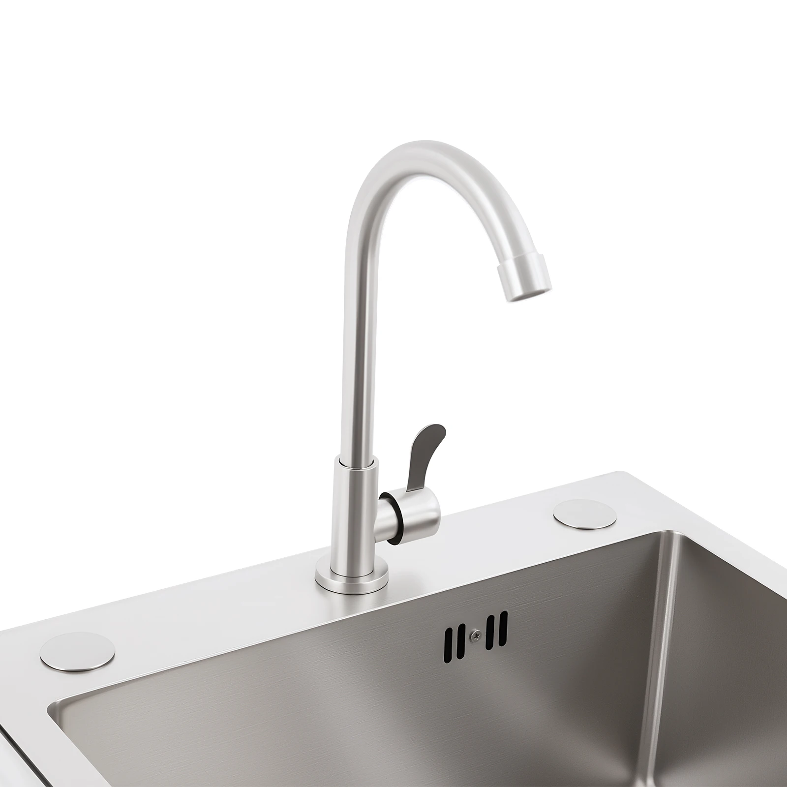 Pia de cozinha com torneira, grande capacidade (17,7 * 15,75 * 8,66 pol.) pés utilitários independentes de aço inoxidável, tigela única