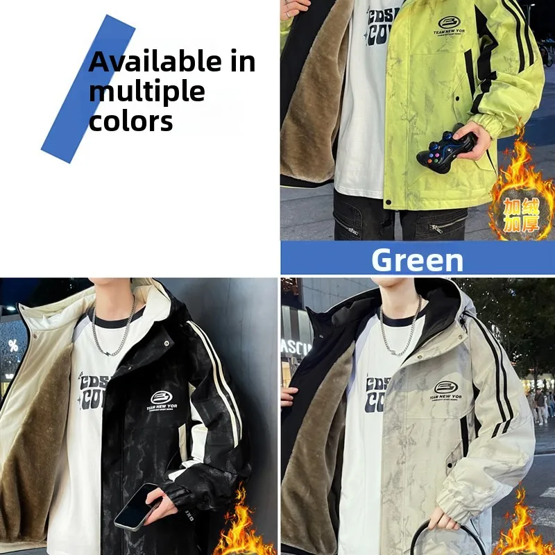 

Thiened Fce Куртка с капюшоном для мальчиков Молодежная зимняя верхняя одежда Sli Теплая одежда из полиэфирного волокна Long Sve Outdoor Sle