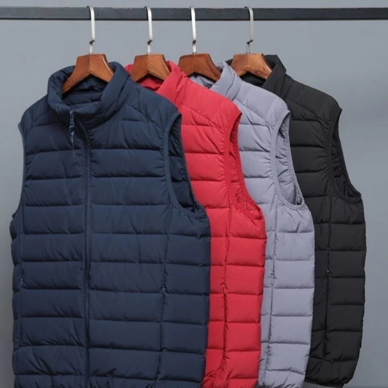 

Men's Slim Fit Down Vest with Stand Collar Ultra Lightweight Winter Jacket Vest for Big Men