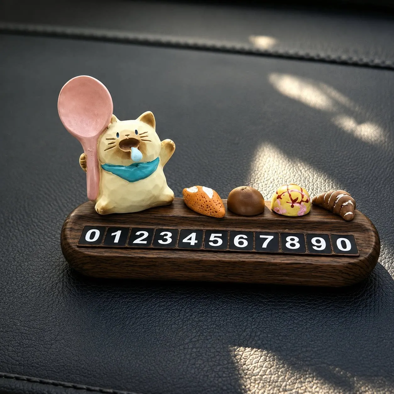 New Cute Cat Pal Temporary Parking Number Plate, Car Dashboard Phone Number Sign, Creative Auto Interior Relocation Decor Gift