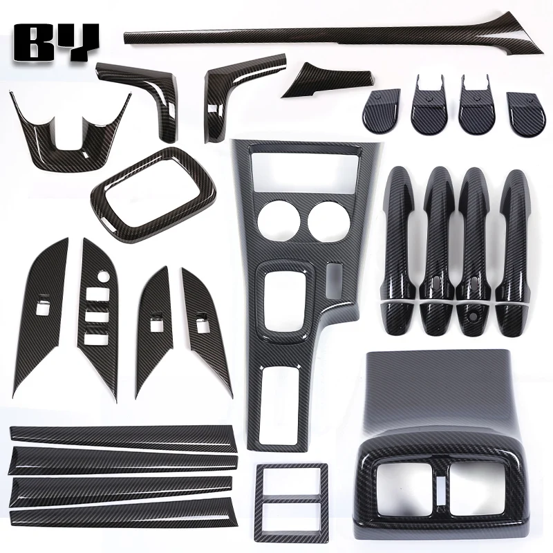 

For Toyota Hilux 2015-2024 ABS Carbon Fiber Interior Center Console Gear Shift External Frame Trim Cover 2016 2017
