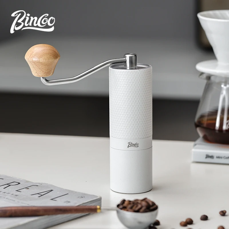 BINCOO SM15 Manual Coffee Grinder, Six-Star Stainless Steel Grinding Core Hand Coffee Bean Grinder, Adjustable Portable Burr Mil
