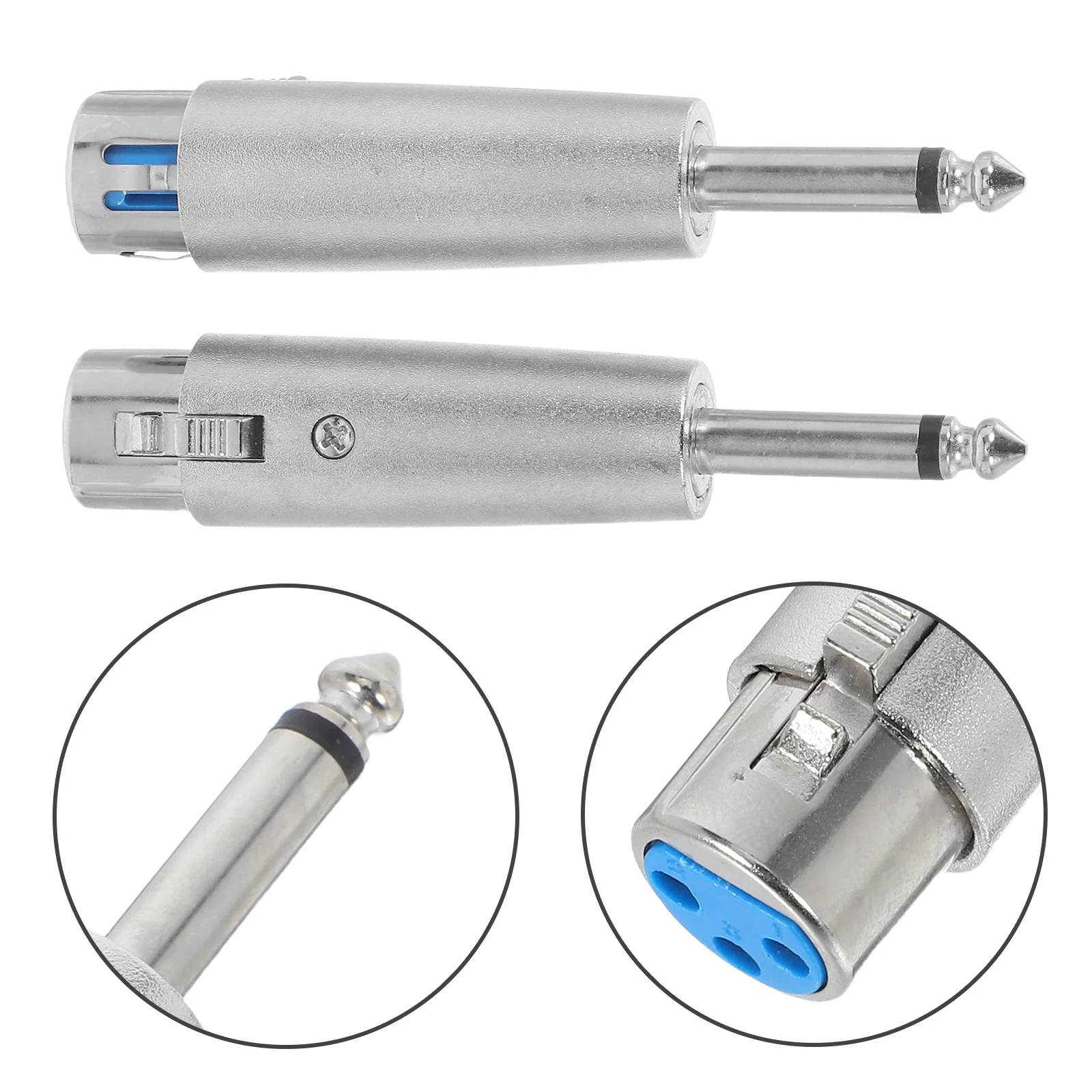 

2Pcs 6.35mm to Xlr Female Microphone Adapter Metal Connector High Precision Audio Jack for Stable Signal Transmission Live