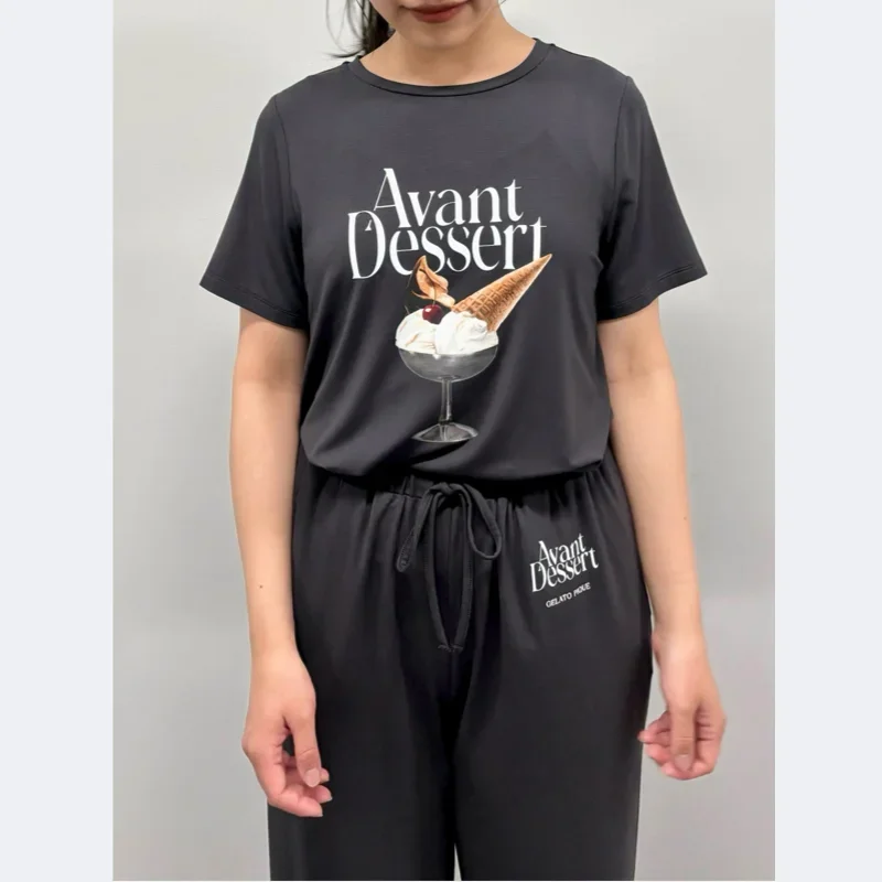 Ensemble de pyjamas pour femmes, vêtements de nuit, T-shirt, short, FJM (avec étiquettes)