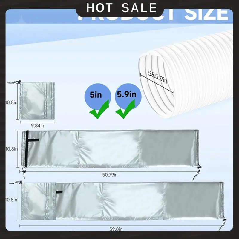 24-Hour Delivery Portable AC Hose Insulation Sleeve, Air Conditioner Hose Cover Wrap For 5 Inch & 5.9 Inch Diameter Exhaust Hose