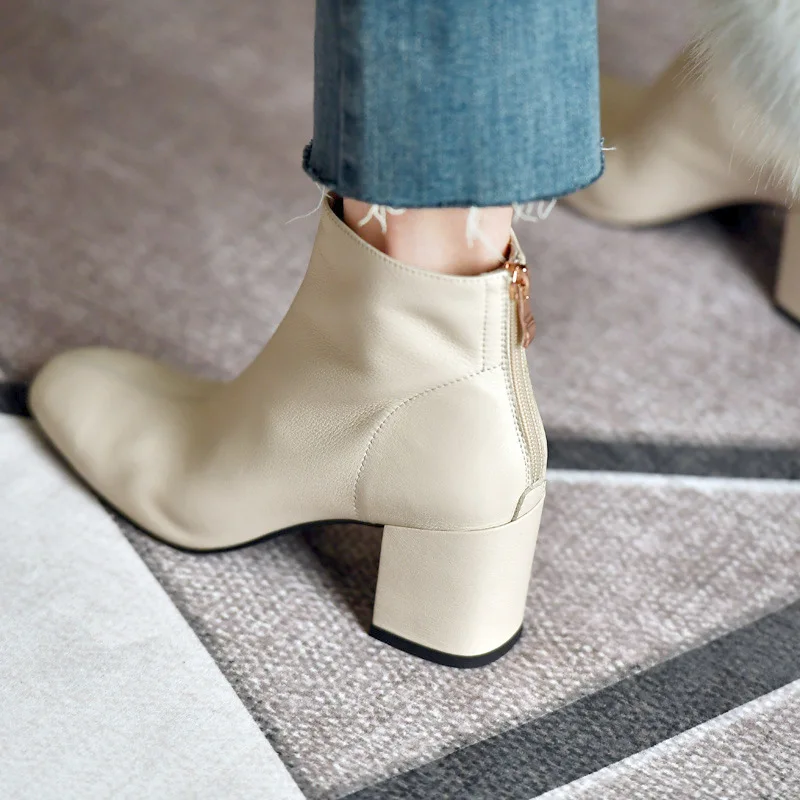 

Роскошные брендовые Модные женские ботинки, однотонные ботильоны на высоком устойчивом каблуке, женские мягкие ботильоны, женская обувь на весну и осень