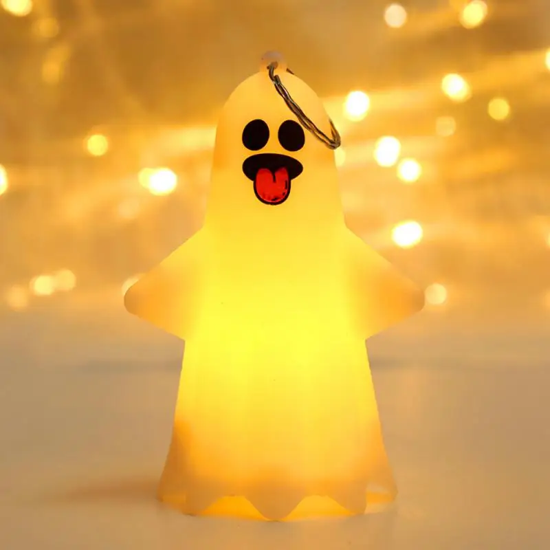 Cute Ghost Pendant Keychain, Ornamento Pendurado, Lanterna Fantasma, Luz Assombrada, Home Decor, Festa de Halloween