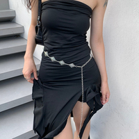 Waist chain design retro accessories white dress new summer silver antique silver belt high-end