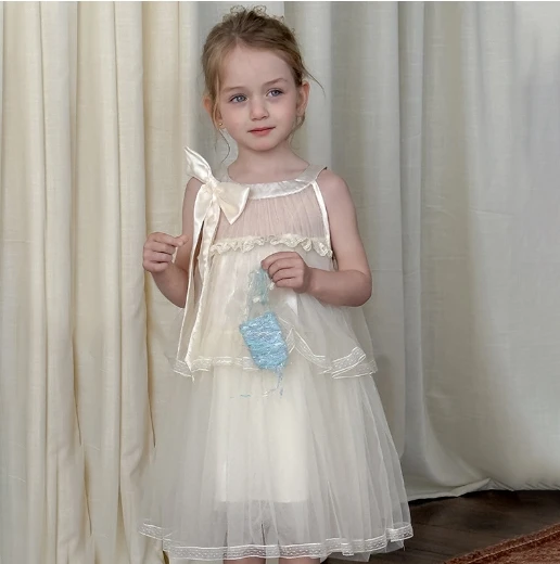 

Girls Skirt 2025 Summer New Childrens Clothes Korean Style Baby Girl Sweet Rose Princess Gauze Skirt Casual Simple Daily