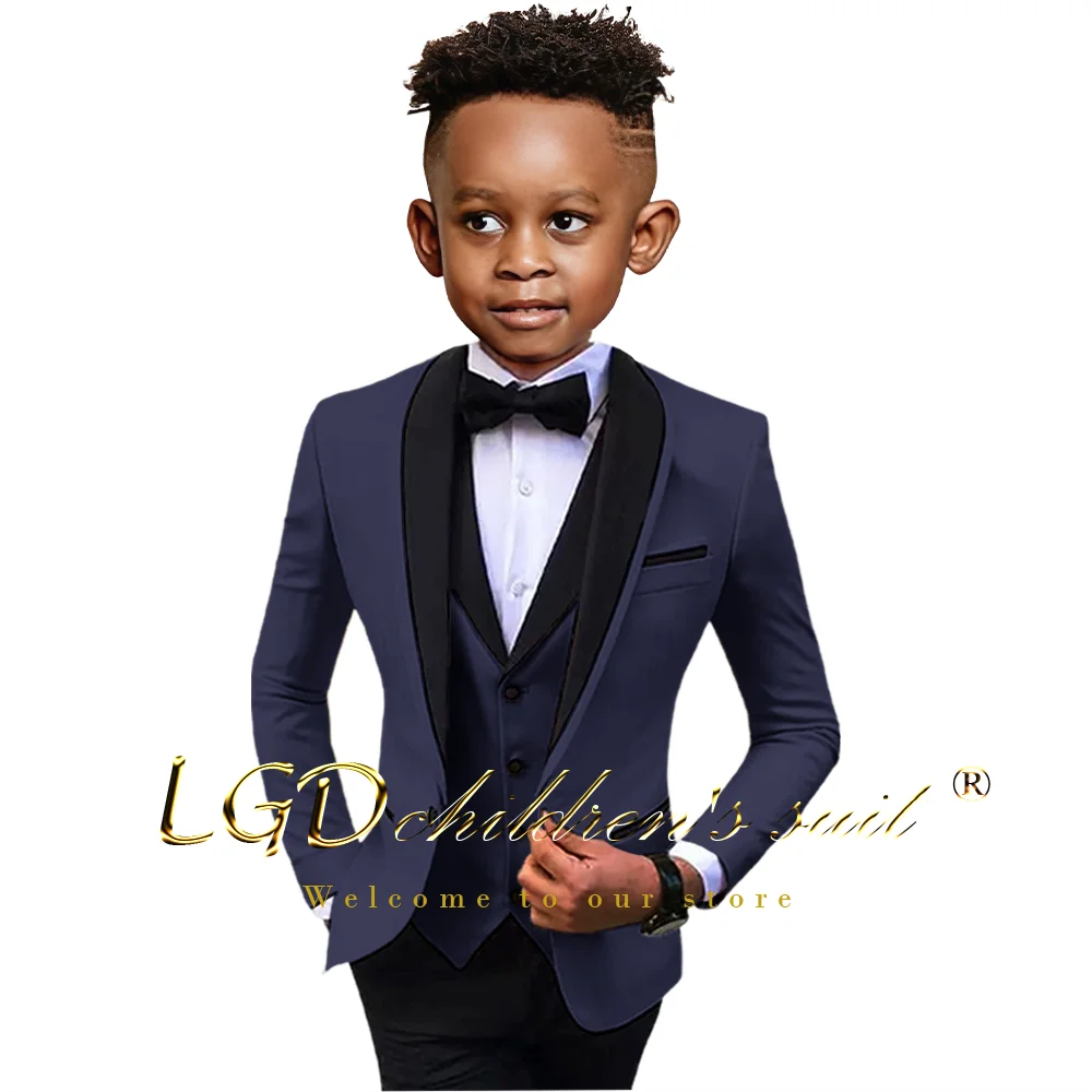 Boys Suit Wedding 3 Piece Tuxedo Suit - Green Jacket, Pants and Vest, Customized Suit for Kids 2-16 Years Old