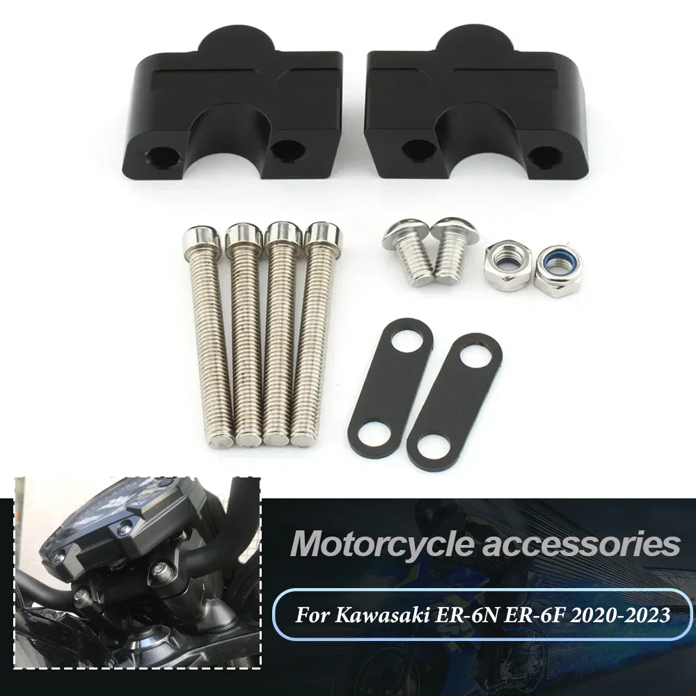 

Ninja650 Motorcycle Black Handlebar Riser Up Backs Moves Bracket Kit Clamp For Kawasaki ER6N ER6F Ninja 650 Z650 2020-2023