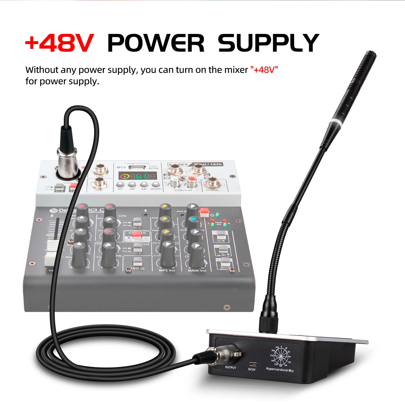 Debra GSN10 Professional Desktop Gooseneck Microphone 360 Rotation Adjustment Microphone For Video Karaoke Online Teaching Video