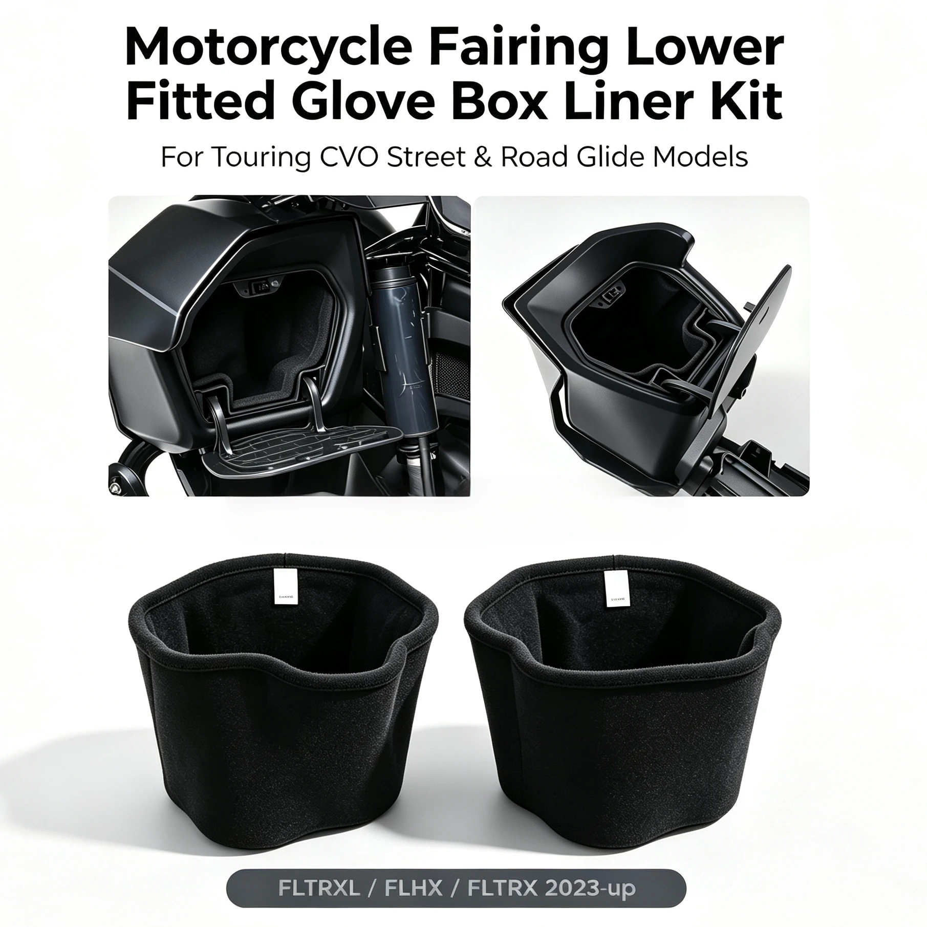 2023-up Motorcycle Lower Fairing Glove Box Liner Kit For Touring CVO Street Road Glide FLTRXL FLHX FLTRX Anti-rattle Stor