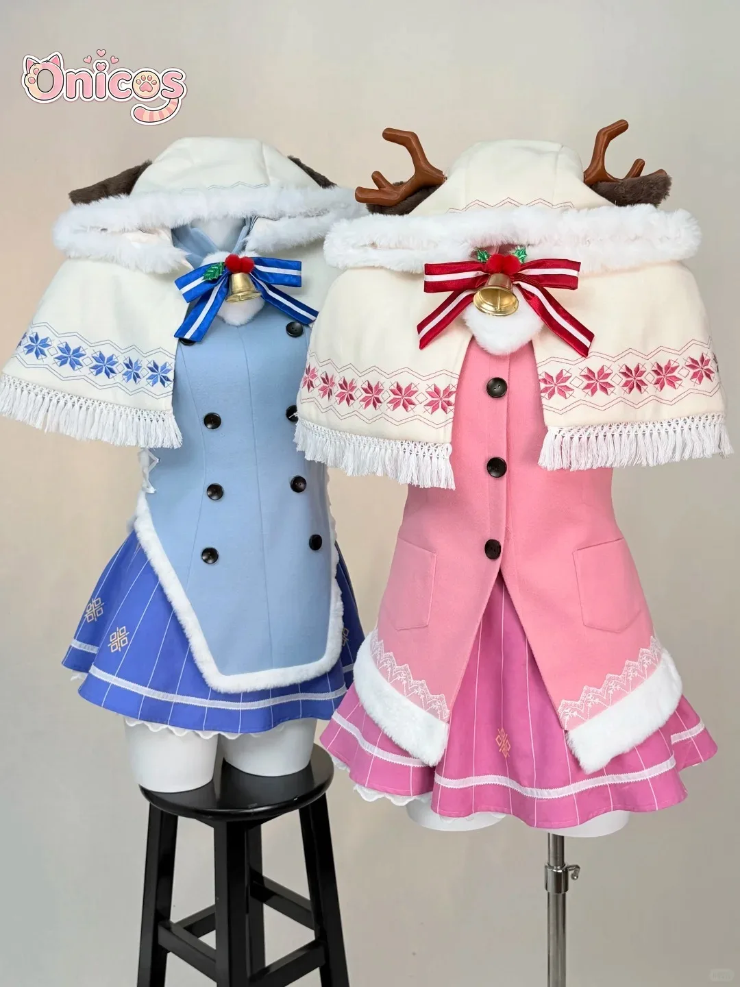 Disfraz de Cosplay de Re:Zero Ram Rem, Atuendo Estilo Papá Noel para las Fiestas 2025, Ropa para Juego de Roles, Halloween, Carnaval, Fiesta, Onicos