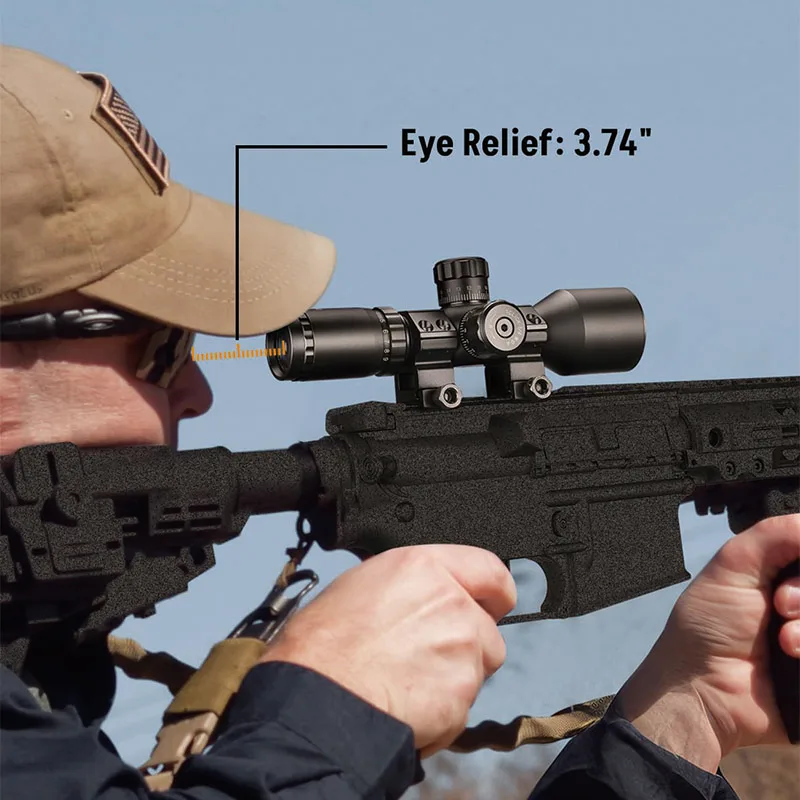 

3-9x40 Compact Rifle Scope Mil-Dot Reticle Locking Turret Zero Reset 1 inch Tube SFP Riflescope with 20mm Scope Rings