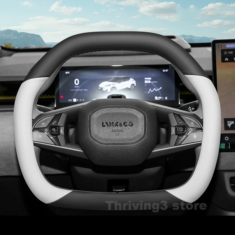 

Leather Car Steering Wheel Cover For NEW Lynk&Co Z20 900 2025 2026 Covers For Covers Auto interior lynk co 08 Accessories 2025