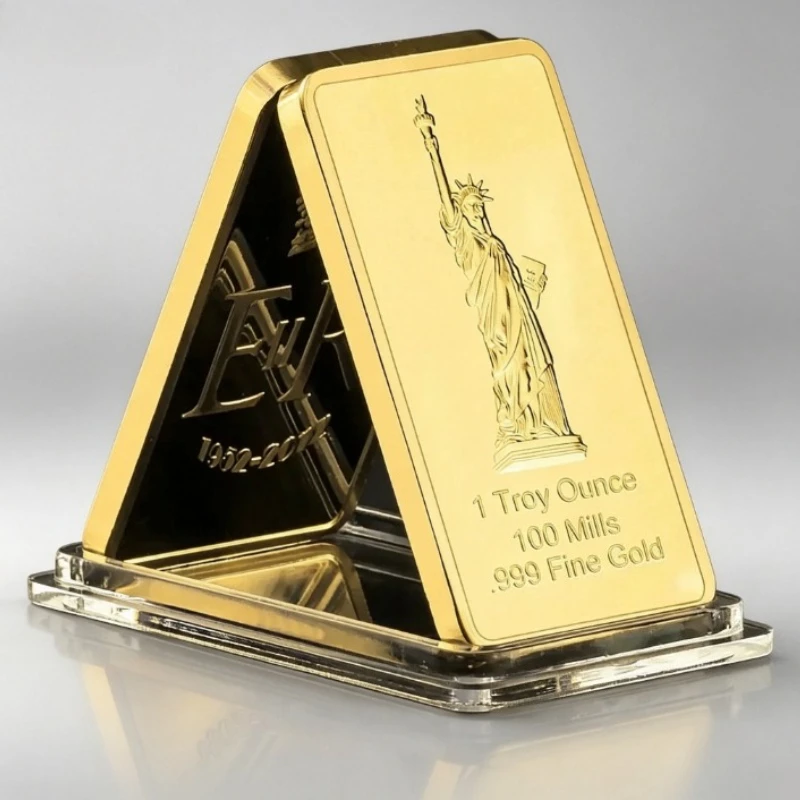 US Liberty Bar Statue of Liberty Gold Bar Souvenir Coin Art Golden Plated American Eagle Collection Coin