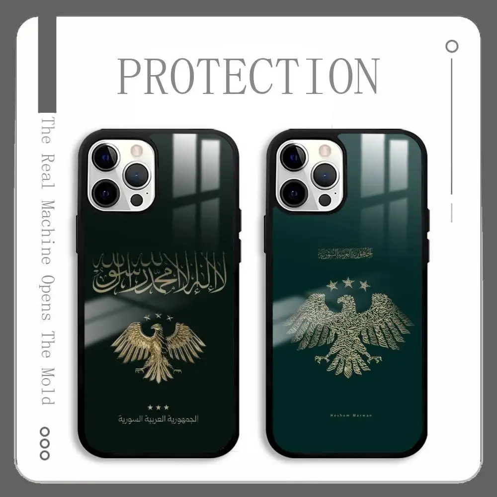 

Eagle Syrian Arab Cool Phone Case For IPhone 16 15 14 13 12 11 Pro Max Plus Mini Plus Hard Mirror Surface Protect Funda