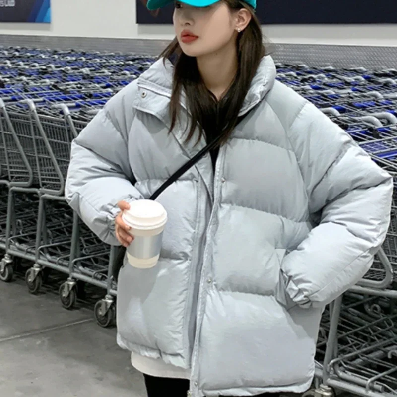 Parkas mulheres casaco de inverno simples quente engrossar estilo coreano casual estudantes baggy y2k concurso streetwear moda harajuku all-match