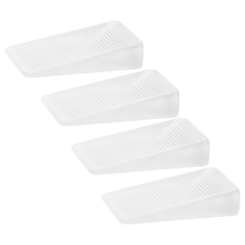 

4 Pcs Furniture Levelers Transparent PVC Wedge Shims for Tables Bookshelves Doors Stabilizing Household Leg Feet Pads Mats