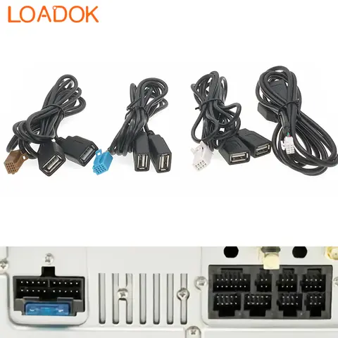 차량용 CD 라디오 USB 커넥터, 듀얼 USB 케이블 어댑터, D-NOBLE 안드로이드 헤드 유닛, 라디오 네비게이션 멀티미디어용, 4 핀, 6 핀, 8 핀, 10 핀