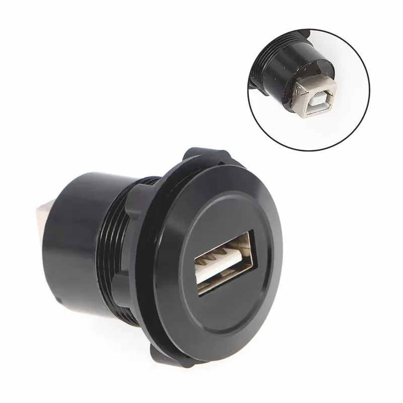 

22mm USB connector socket mounting diameter,Panle mouted/round connector/usb socket/ metal USB2.0 Female A to Female B